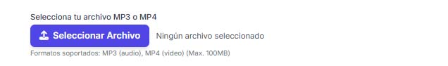 Seleccionar archivo MP3 o MP4